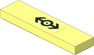 Tile  1 x  4 with Black Train Logo Sticker