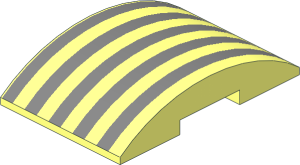 Slope Brick Curved  6 x  4 Double with Silver Stripes Pattern