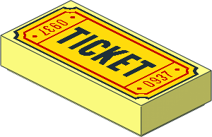 Tile  1 x  2 with "TICKET" and "0937" Pattern