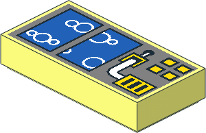 Tile  1 x  2 with Blue Boxes and Bubbles Pattern