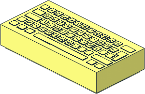 Tile  1 x  2 with 56-Key 'QWERTYUIOP' Keyboard Pattern