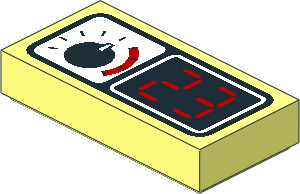 Tile  1 x  2 with Gauge and "23" Pattern