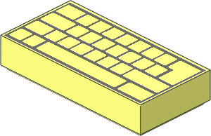 Tile  1 x  2 with Dark Bluish Grey Computer Keyboard Pattern