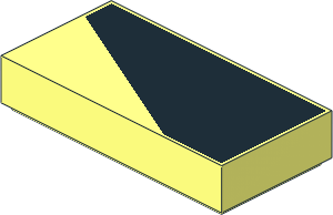 Tile  1 x  2 with Black Top without Lower-Left Corner Pattern