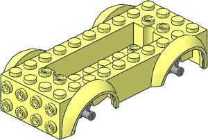 Car Base  4 x 10 with Mudguards and Integral Light Bluish Grey Plates with Wheel Pins