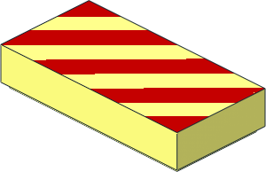 Tile  1 x  2 with Diagonal Red Stripes Pattern