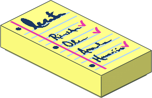 Tile  1 x  2 with Notepad, Writing and Checkmarks Pattern