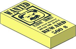 Tile  1 x  2 with "Wanted - Flatfoot Thomsen" Pattern