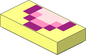Tile  1 x  2 with Pixelated Tongue Pattern