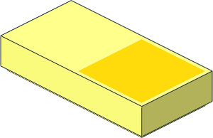 Tile  1 x  2 with Yellow Square Off Centre Pattern