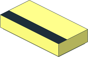 Tile  1 x  2 with Black Stripe Pattern