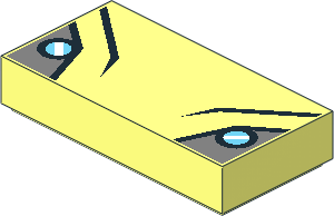 Tile  1 x  2 with Black Lines and Medium Azure and White Circles on Silver Pattern