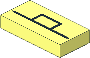 Tile  1 x  2 with Black Rectangle Outline and Line Pattern
