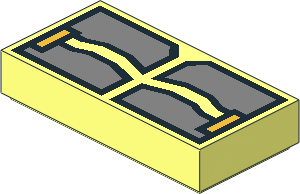 Tile  1 x  2 with Silver Armour Pattern