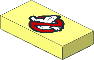 Tile  1 x  2 with Ghostbusters Logo Pattern