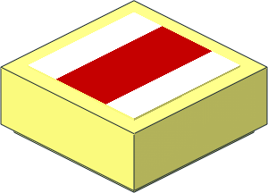 Tile  1 x  1 with Red Rectangle on White Background Sticker