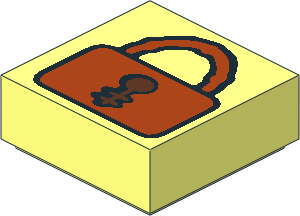 Tile  1 x  1 with Padlock Pattern