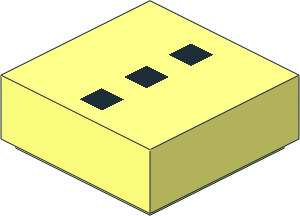 Tile  1 x  1 with  3 Black Squares Pattern