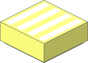 Tile  1 x  1 with  4 White Stripes Pattern