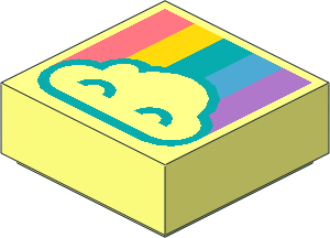 Tile  1 x  1 with Rainbow and Cloud Pattern