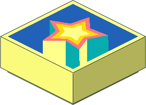 Tile  1 x  1 with Rising Star on Blue Background Pattern