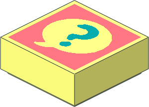 Tile  1 x  1 with Dark Turquoise Question Mark in Speech Bubble on Coral Background Pattern