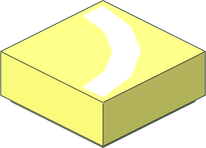 Tile  1 x  1 with White Quarter Ring Pattern