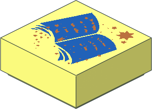 Tile  1 x  1 with Blue Book Pattern