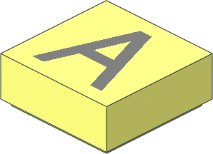 Tile  1 x  1 with Silver "A" Pattern