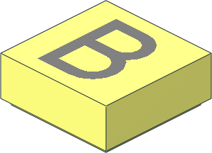 Tile  1 x  1 with Silver "B" Pattern