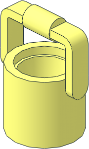 Bucket  1 x  1 x  1 Cylindrical with Raised Handle