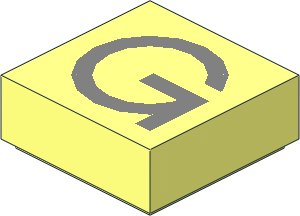 Tile  1 x  1 with Silver "G" Pattern