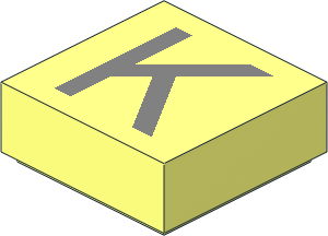 Tile  1 x  1 with Silver "K" Pattern