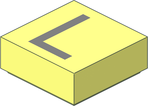 Tile  1 x  1 with Silver "L" Pattern