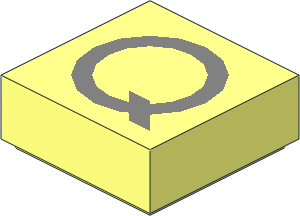 Tile  1 x  1 with Silver "Q" Pattern