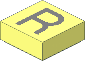 Tile  1 x  1 with Silver "R" Pattern