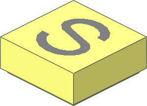 Tile  1 x  1 with Silver "S" Pattern