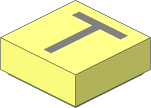 Tile  1 x  1 with Silver "T" Pattern