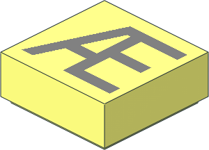 Tile  1 x  1 with Silver "Æ" Pattern