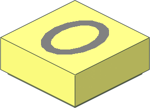 Tile  1 x  1 with Silver "0" Pattern