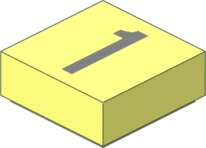 Tile  1 x  1 with Silver "1" Pattern