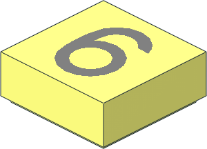 Tile  1 x  1 with Silver "6" / "9" Pattern