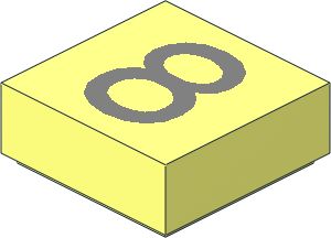 Tile  1 x  1 with Silver "8" Pattern