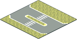 Baseplate 32 x 32 Road 7-Stud Refuge with White Lines Pattern