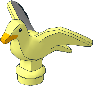 Animal Bird Seagull with Bright Light Orange Beak and Black and Light Bluish Grey Wings Pattern