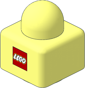 Duplo Primo Brick  1 x  1 with 2 Lego Logos Closed "O" Pattern