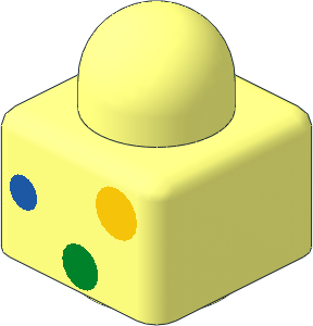 Duplo Primo Brick  1 x  1 with Multicoloured Dots Pattern