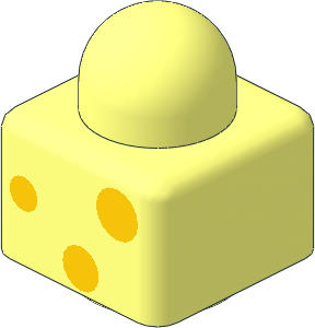 Duplo Primo Brick  1 x  1 with 3 Yellow Dots Pattern