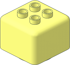 Duplo Primo Brick  1 x  1 with 4 Duplo Studs