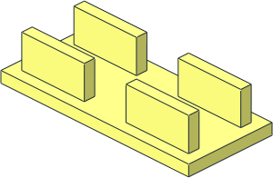 ~Brick  2 x  4 with 4 Axle Bushes Base